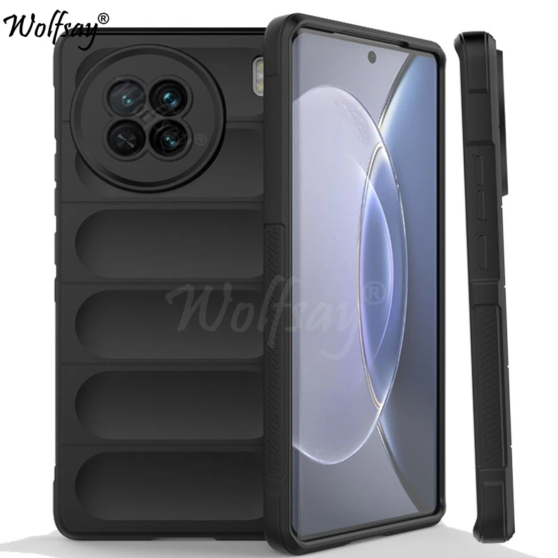 

Shockproof Phone Case For Vivo X90 5G Case Anti-Slip Silicone Full Edge Cover For Vivo X90 Case For Vivo X90 Pro Plus X80 Lite