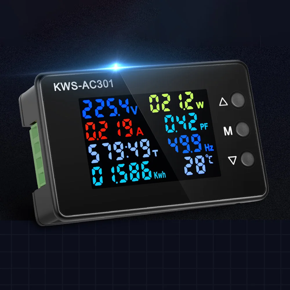 

KWS-AC301 Wattmeter Power Meter Voltmeter AC 50-300V 50-60HZ LED AC Electricity Meter 0-20/100A Power Analyzer Detector Tools