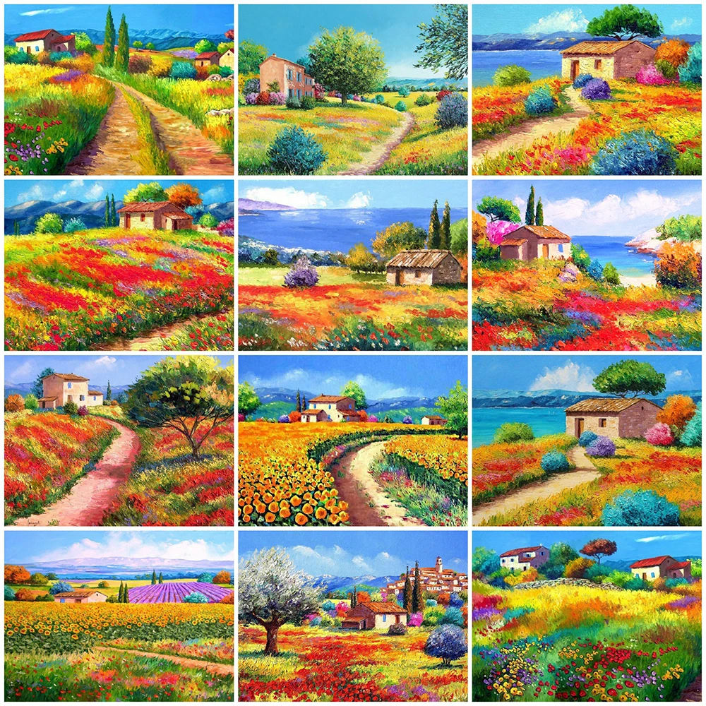 

EverShine DIY алмазная мозаика дом картина из страз алмазная вышивка весна полная площадь 5д пейзаж живопись декор для дома