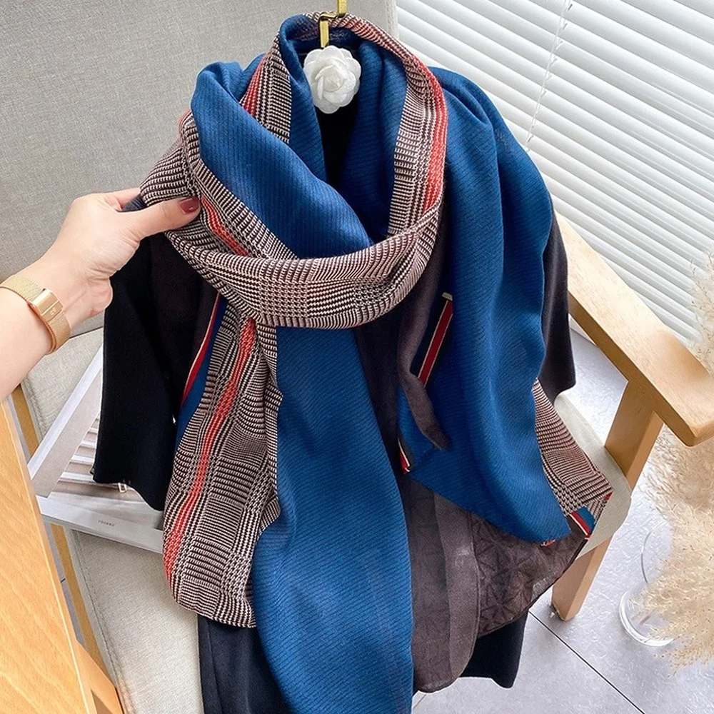 

Роскошный брендовый хлопковый шарф, женские шали и палантины, весенний пашминовый хиджаб, платок, женская одежда бандана, пляжные палантины...