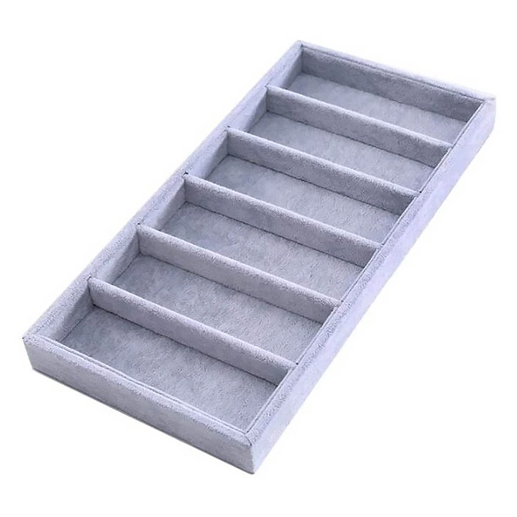 

Jewellery Display Holder Eyeglasses Organizer Tray Velvet Case Dresser