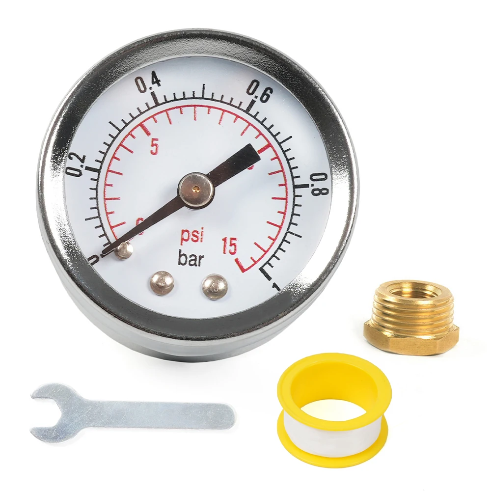 

Манометр топлива из нержавеющей стали 0-15PSI, разъем 1/8NPT 3/8NPT, манометр масла с двойной шкалой для систем топливных форсунок CAP026