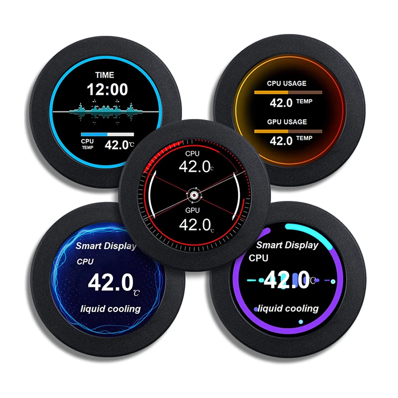 2 1-дюймовый дополнительный IPS-экран 480*480 USB с водяным охлаждением круглый