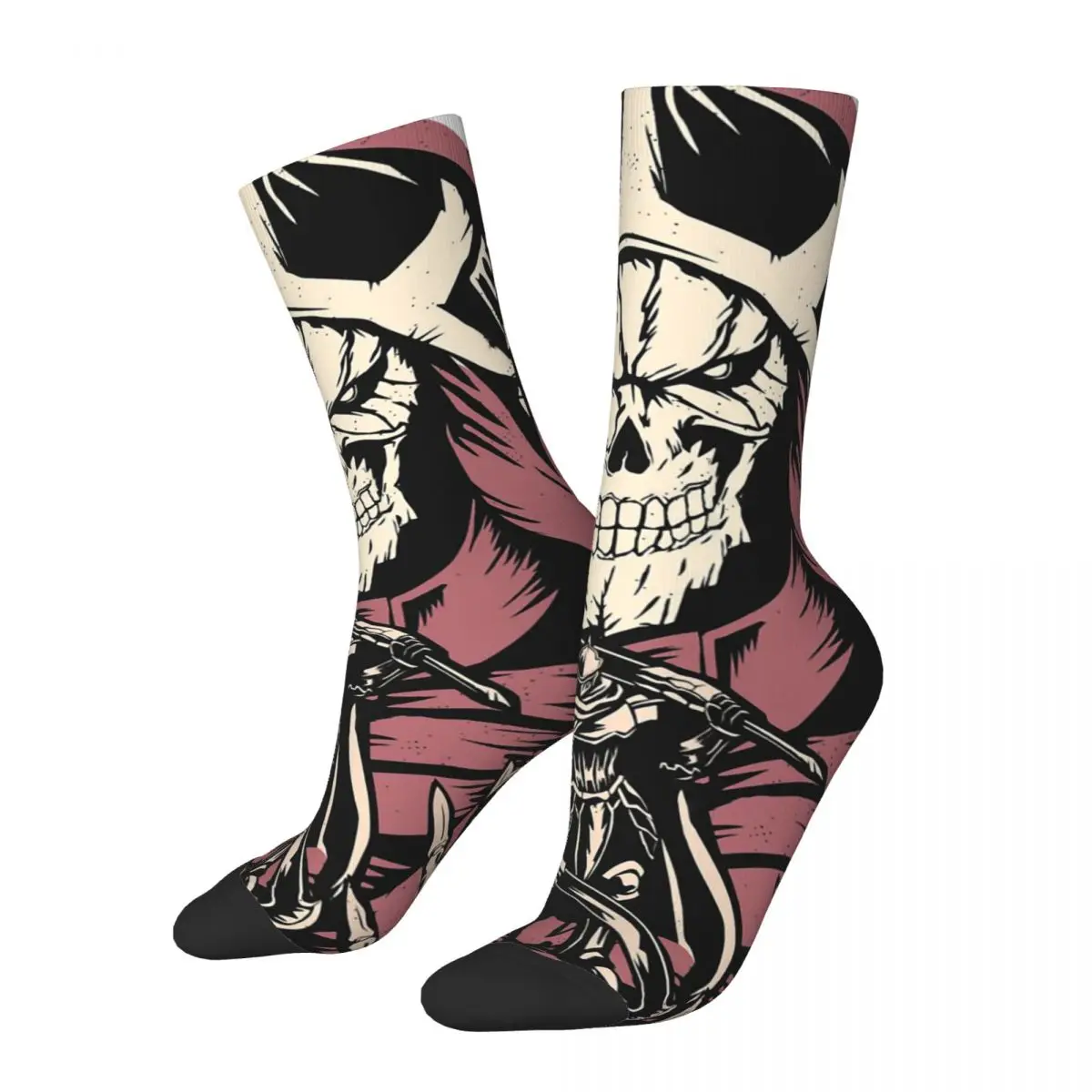 

Hip Hop Retro King Crazy Men's compression Socks Unisex Overlord Anime Harajuku Pattern Printed Funny Novelty Happy Crew Sock