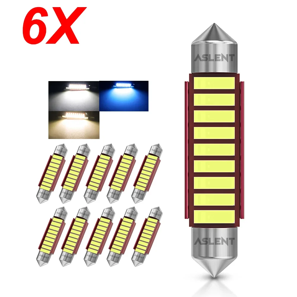 

6X Festoon Led C5W 31 36 39 41 мм Автомобильные фонари Canbus 7020SMD Купольный светильник 12 В 4000 К 6000 К Теплый белый кристально-синий светильник номерного знака