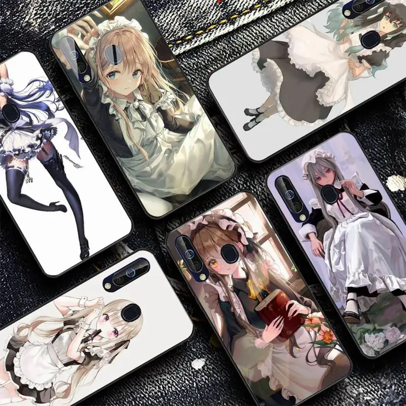 

cartoon animation maid girl Phone Case for Samsung Galaxy A 51 30s a71 Soft Silicone Cover for A21s A70 10 A30