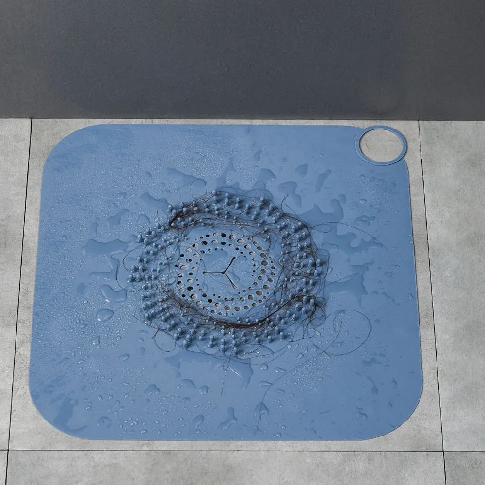 

Silicone Anti-Blocking Floor Drain Mat Filter Net Anti-Hair Anti-Clog Toilet Sewer Hair Catcher Bathroom Floor Sink Cover Tools