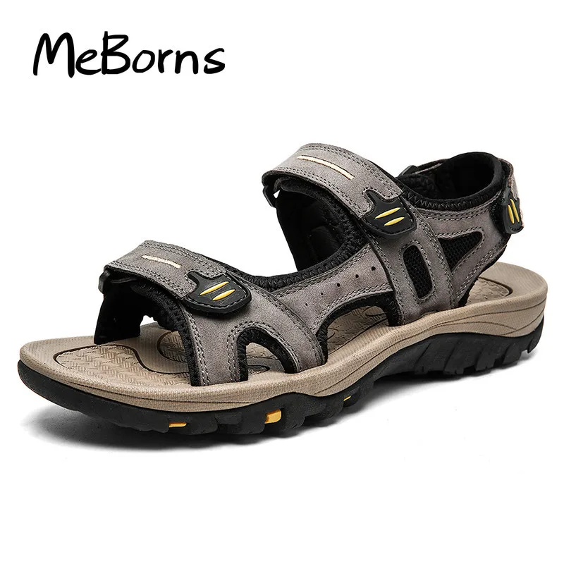 

Genuine Leather Men Sandals Summer New Large Size Men Sandals Outdoor Men's Casual Shoes Fashion Sandals Slippers Big Size 38-48
