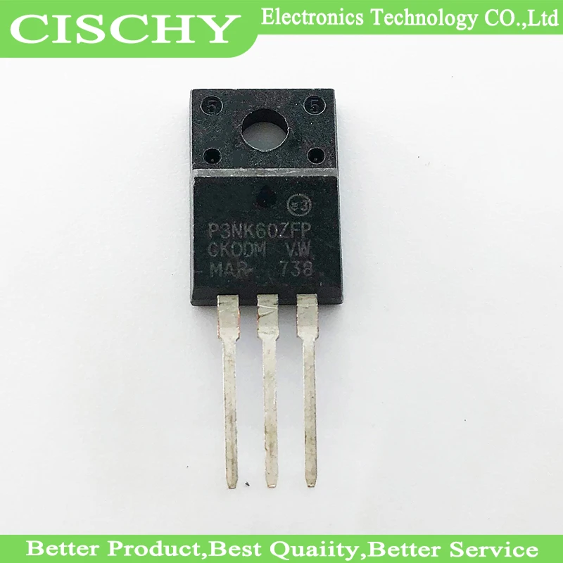 

10 шт./лот STP3NK60ZFP P3NK60ZFP 3NK60 TO-220F