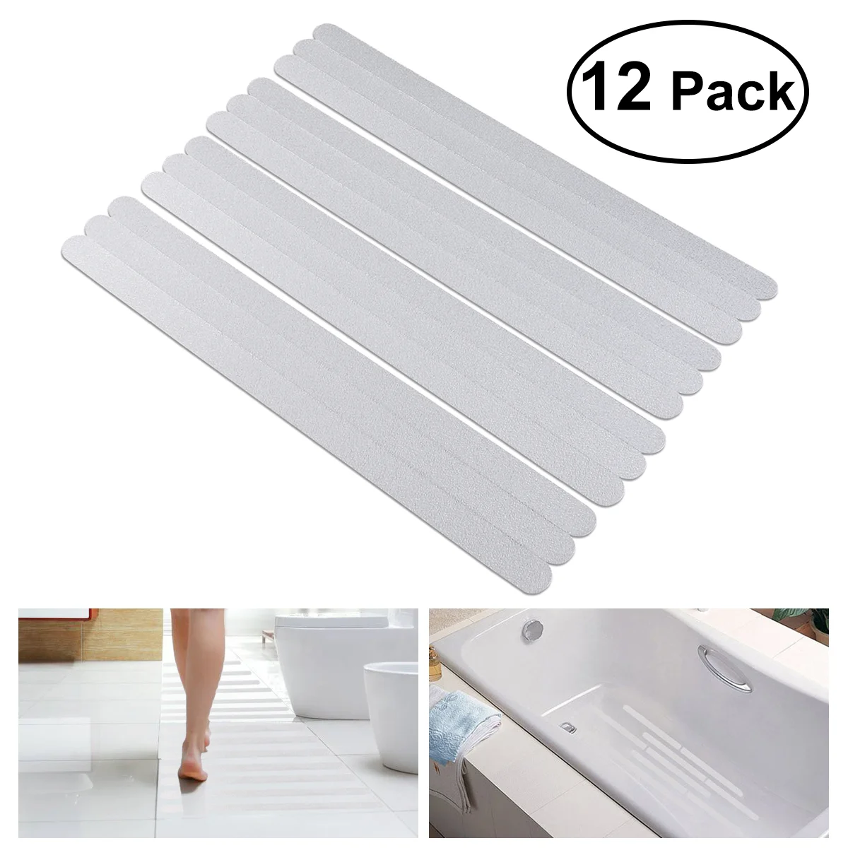 

OUNONA 12pcs Non Strips Stickers for Bath (White)