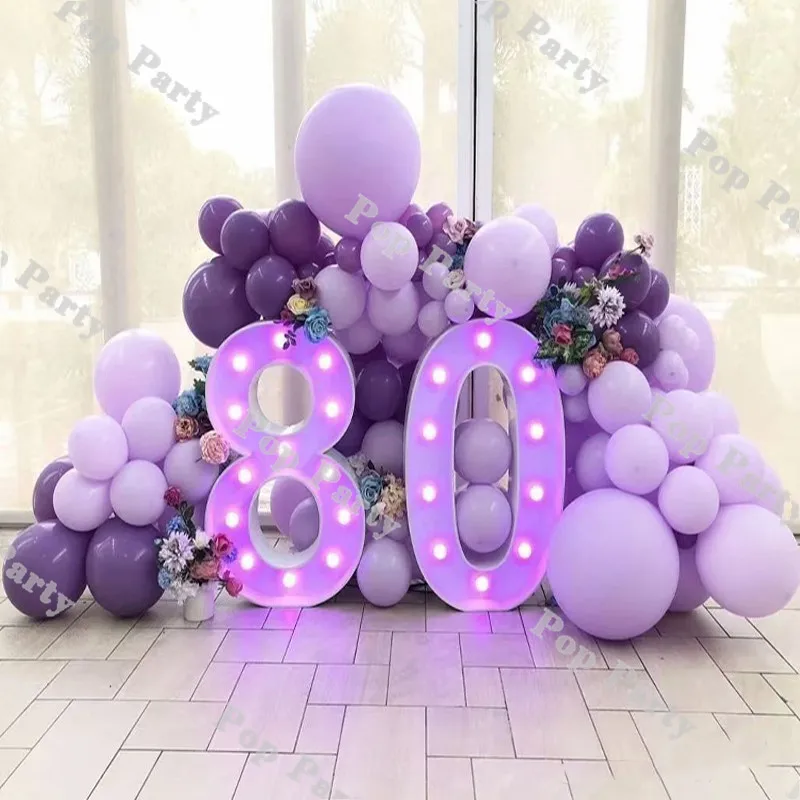 Kit de guirnalda de globos de lavanda púrpura, macarrón de 102 piezas,...