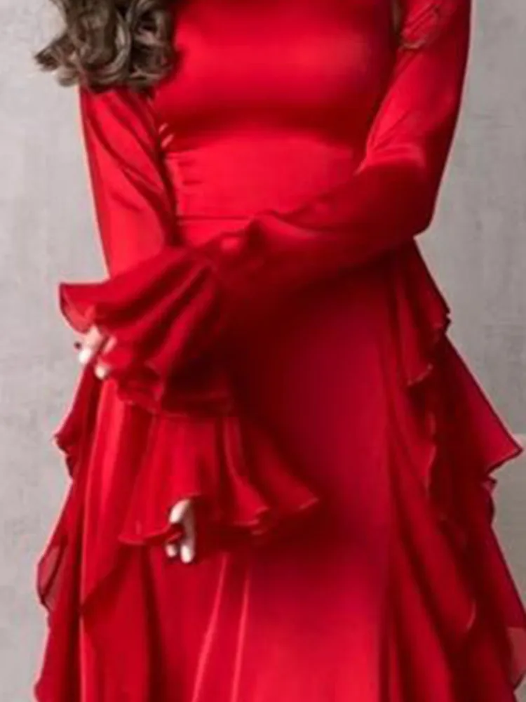 Женское вечернее платье с воротником-стойкой DEAT