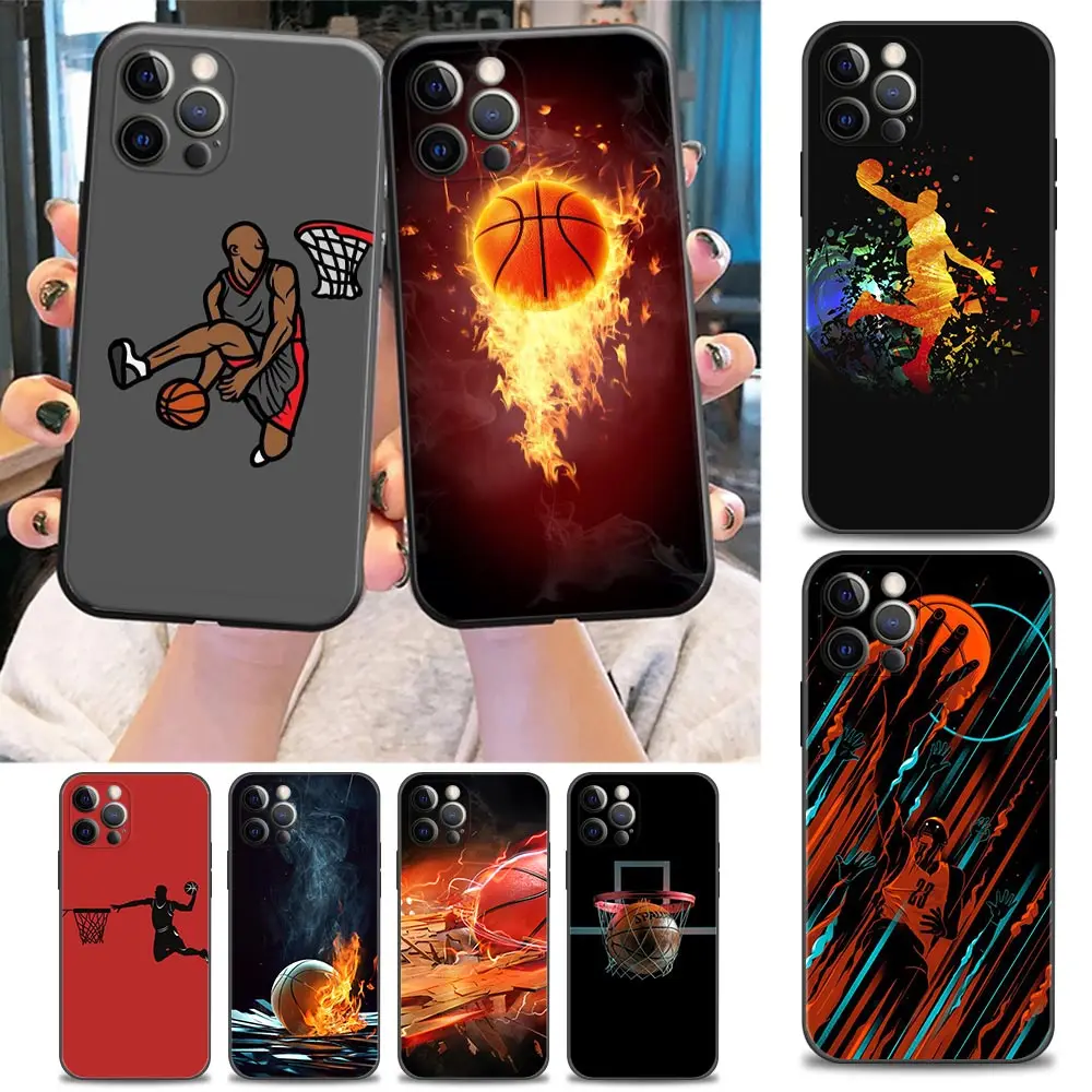 

Funda Coque Phone Case for iPhone Apple 11 12 13 14 Pro 7 8 SE X XR XS Max Mini Plus Case Capa Cover Basketball Game Of Dunking