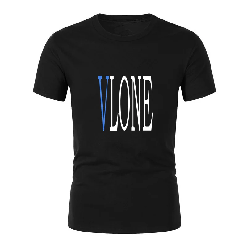 

2022 100% cotton European And American Tide Brand Summer New Men's Big V Python Print VLONE Mens Casual Short-Sleeve T-shirt TEE