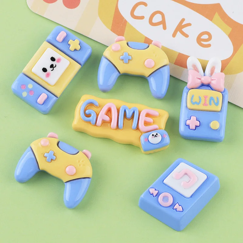 

10 шт. милый игровой автомат, резиновые аксессуары с плоским основанием, ручная работа, «сделай сам», Шпилька для волос, декоративные материалы, искусственная кожа