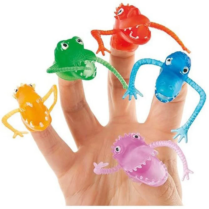 

50 Pieces/batch Plastic Mini Dinosaur Finger Toy Puppet Story Party Boy and Girl Birthday Pinata Stuffed Plastic Dinosaur Finger