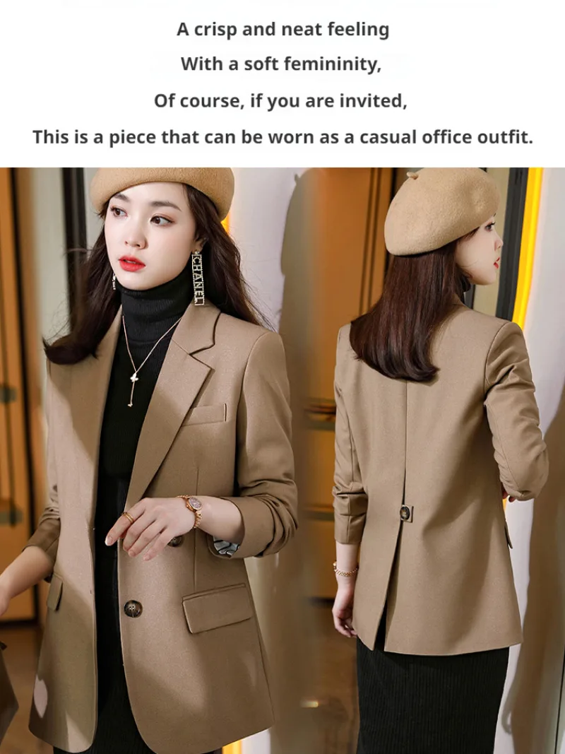 Женское официальное пальто блейзер на пуговицах сзади