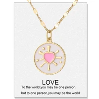 boho rainbow heart pendant necklace for women colorful moon star gold color long chain necklace couple fashion jewelry 2021