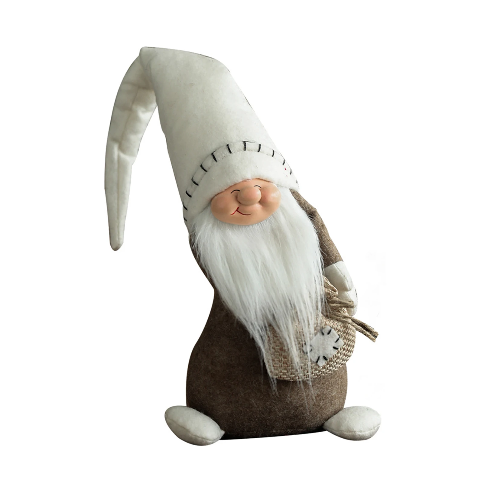 

Christmas Gnomes Decor Ornament White Gray Big Nose Swedish Santa Figurines for Desktop Home Decor