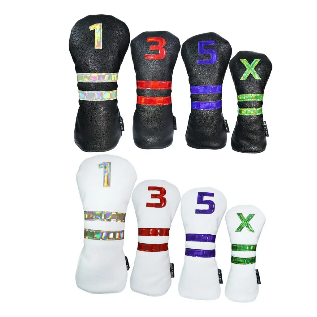 Чехлы для гольфа и лес из 4 предметов — кожаный головной убор премиум-класса