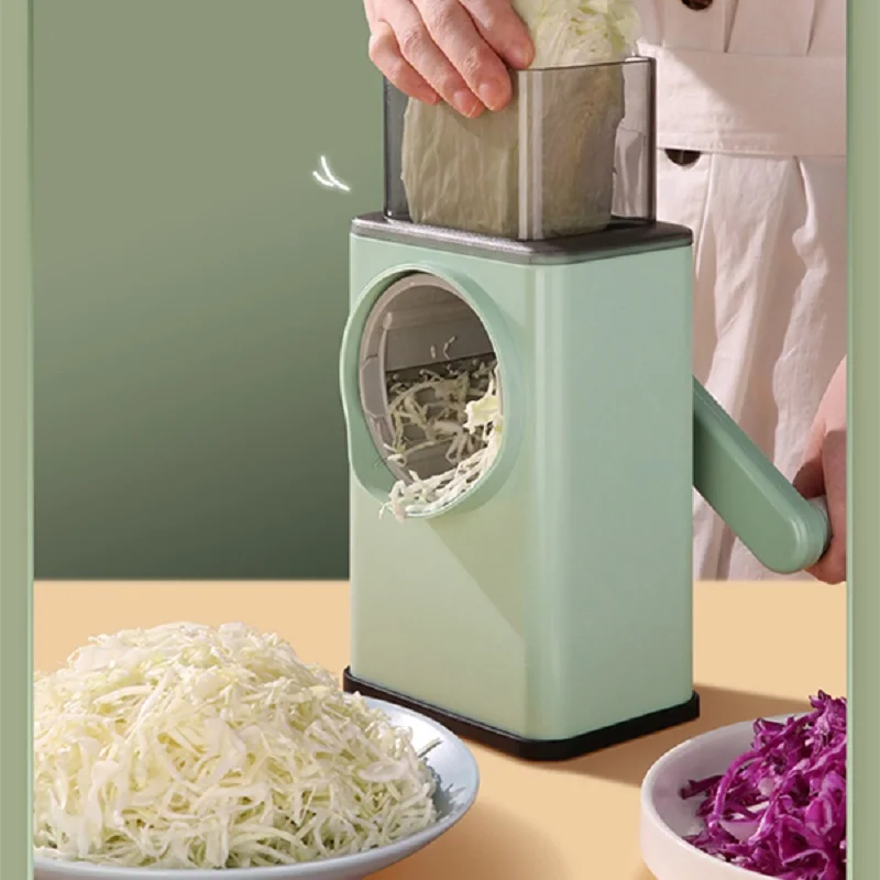 

Vegetable Chopper 3 in 1 Round Cutter Potato Spiralizer Multifunction Vegetable Slicer Manual Home Kitchen Accessories Grater
