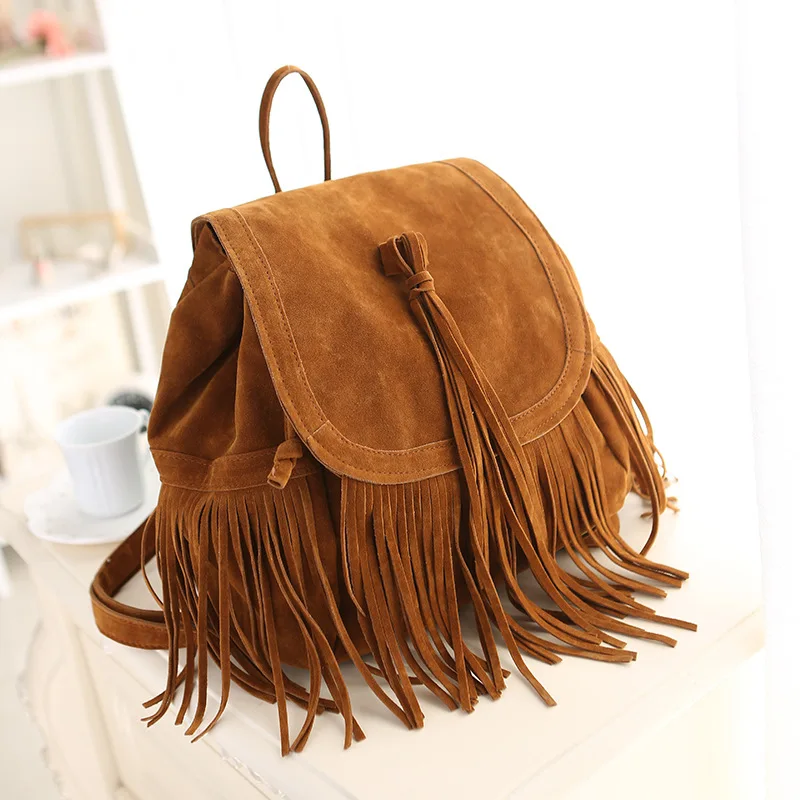 

Celela Women Retro Tassel Backpacks High Capacity Women's Bag Female School Bags