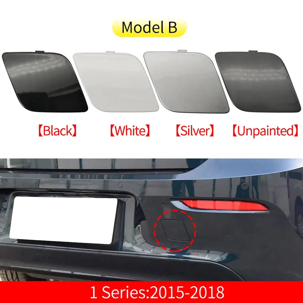 Фото Для BMW F20 серии 1 2012-2018 крышка фаркопа заднего бампера 51127293548 многоцветные варианты черный, белый цвет 116i 118i 120i №3