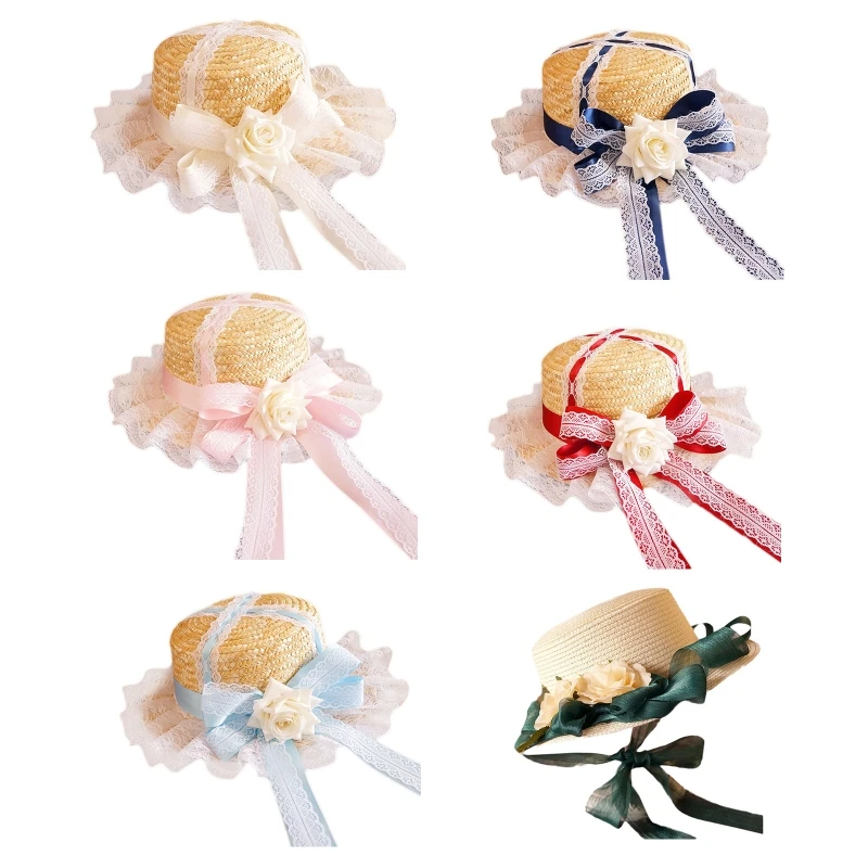 

Регулируемая шляпа от солнца, с декоративными цветами и плоским верхом