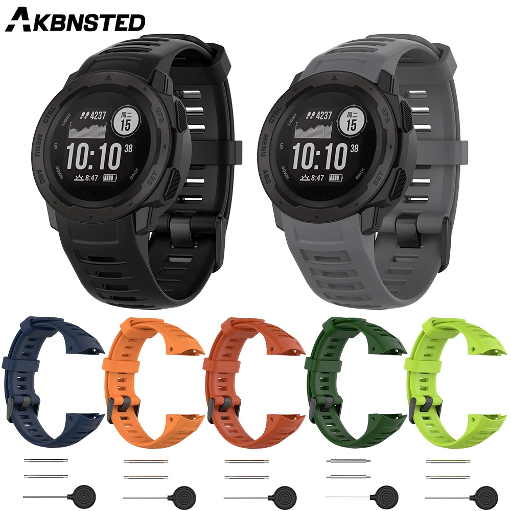 

AKBNSTED Silicone Wristband For Garmin Instinct Smart Watch Replacement Watch Band For Garmin Instinct Sport Strap Accessories