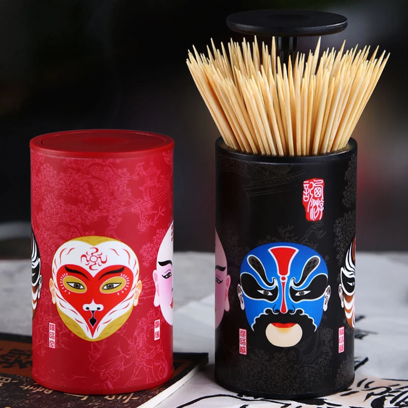 

Ins Popular Chinese Face Changing Elements Plastic Toothpick Holder Toothpick Dispenser For Hotel toothpick holder Types ofgifts