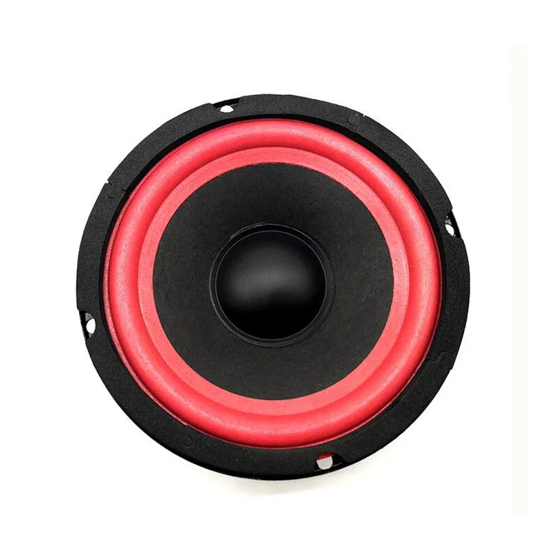 

Cylinder Tunnel Car Audio Subwoofer DIY Modification Speaker Red Foam Edge Full Frequency Waterproof Polyplastic Cone
