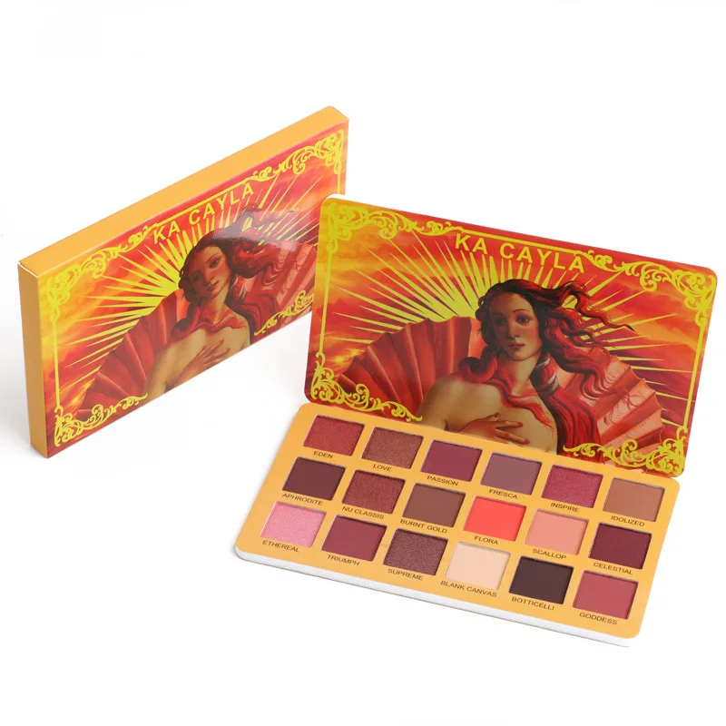 

New 18 Color Nude Shining Eyeshadow Palette Makeup Glitter Smoky Eye Shadow Pallete Waterproof Cosmetics Eye Shadow + Free Brush