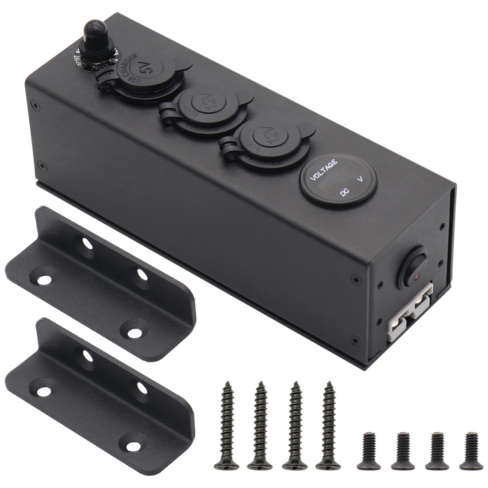 

3in1 Multifunctional Power Box Power Socket Supply Voltmeter Car Charger 12V 24V Fast charge for Outdoor camping RV Yacht Car
