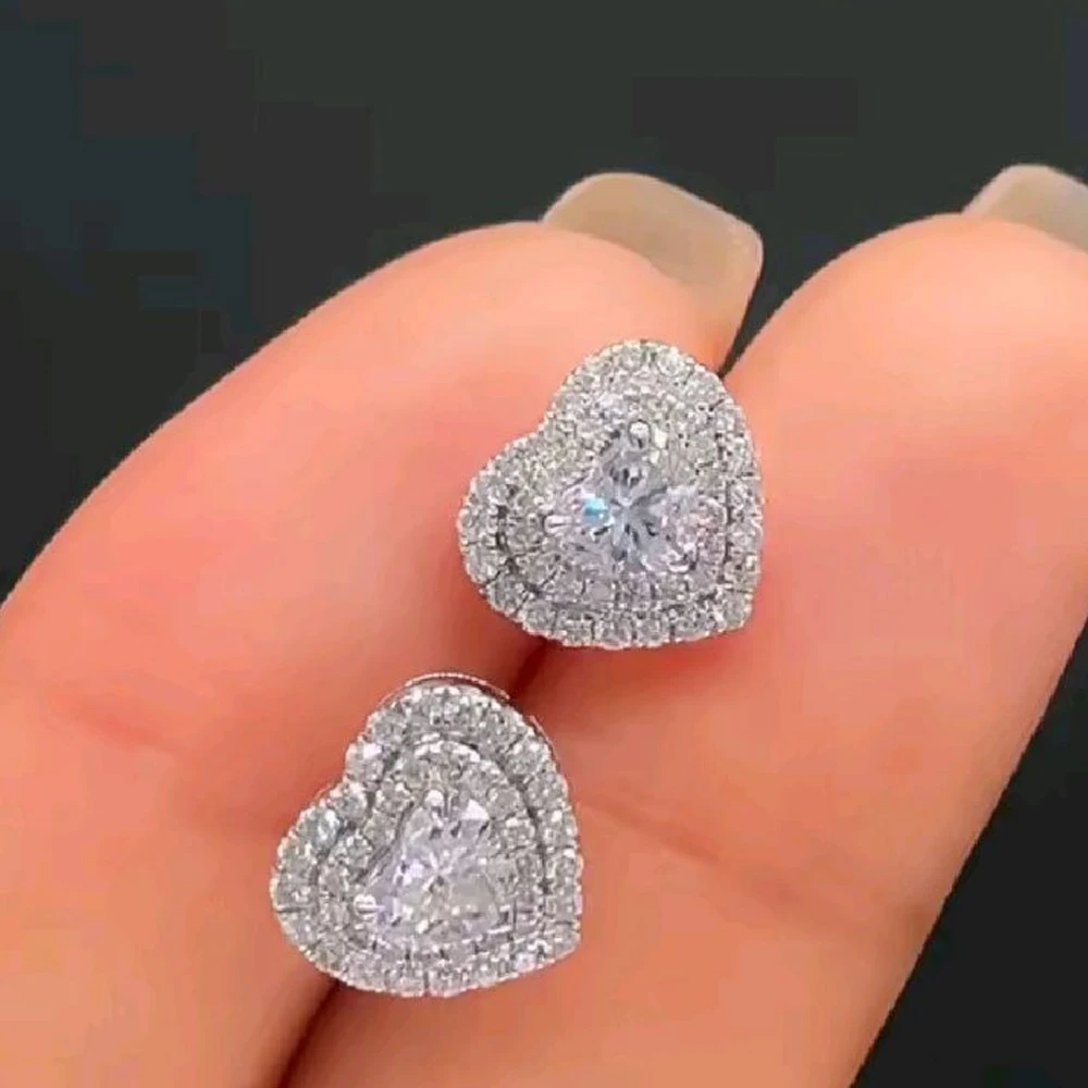 

Женские серьги-гвоздики из циркония, свадебные аксессуары
