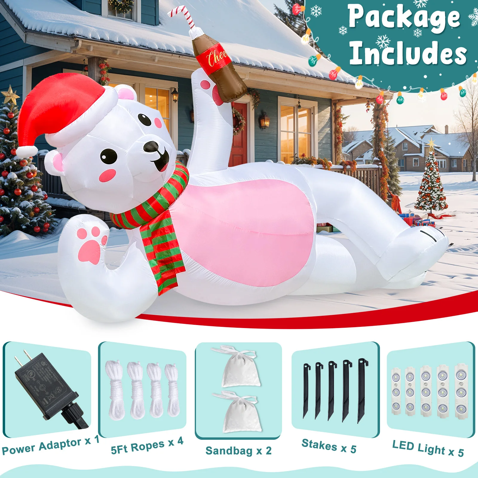 Надувная игрушка белый медведь 10 футов |