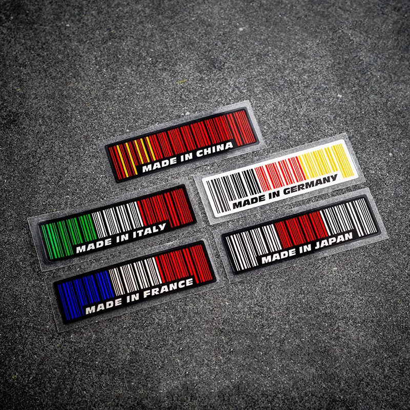Штрих-код сделано во Франции Германии Италии Китае наклейки Стайлинг автомобиля