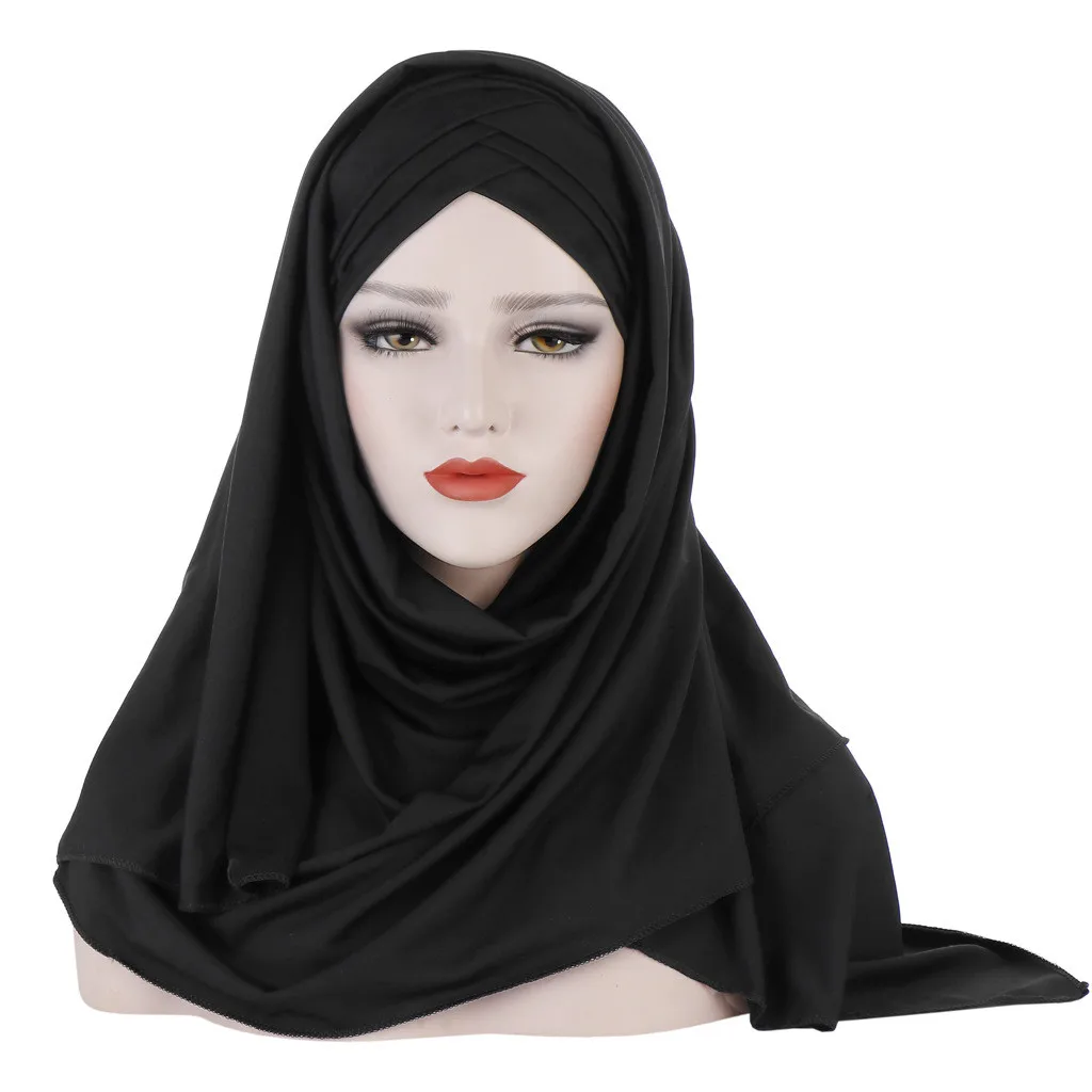 

Hijab with Cap Attached Neck Cover Turban Underscarf Hijab Bonnet for Women Ladies Muslim Fashion Head Scarf Headwraps Islam