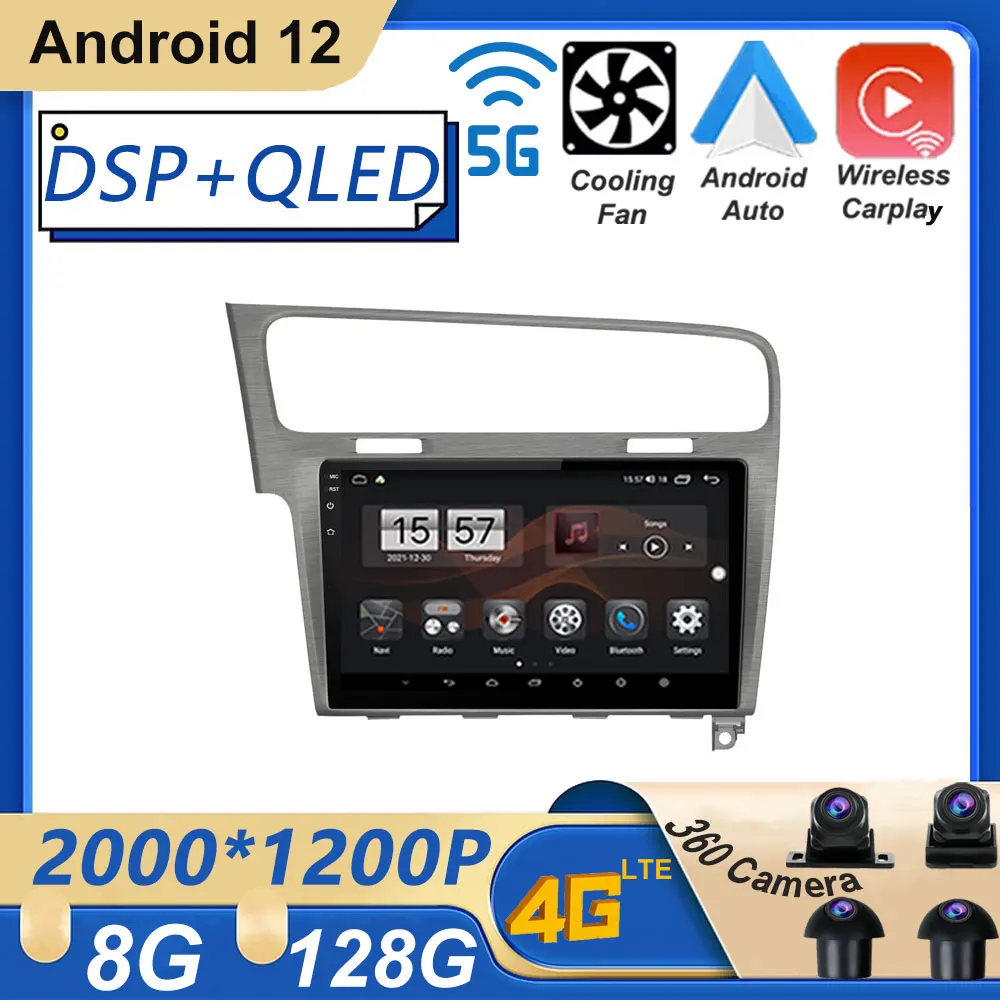 

Android 12 для Volkswagen Golf 7 2012 - 2020 Беспроводной мультимедийный плеер Carplay GPS автомобильный радиопроигрыватель Setero навигация No 2 din