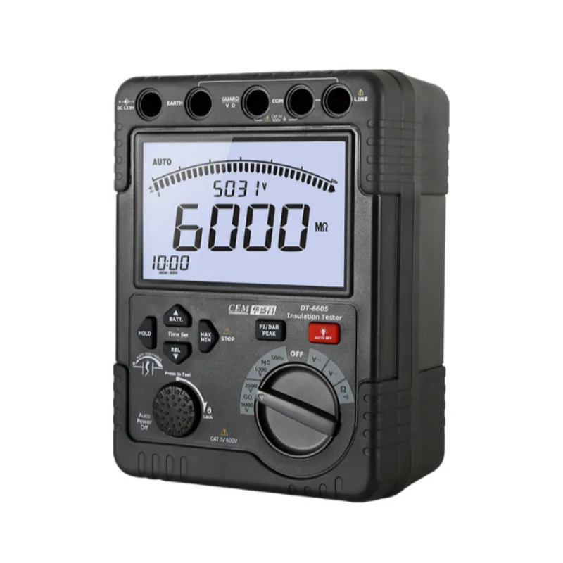 

DT-6605 Тестер сопротивления изоляции высокого напряжения 5000 В Абсолютное измерение батареи