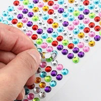 6mm rhinestone applique diy scrapbooking decoration acrylic resin diamond stickers paste on phone case car wall stickers