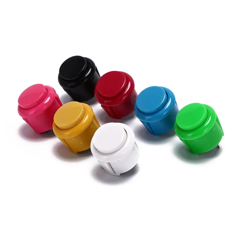 

24 мм, 10 шт., встроенный маленький микропереключатель для игрового контроллера «сделай сам» Jamma Mame, заводская цена, аркадная кнопка, круглая кнопка