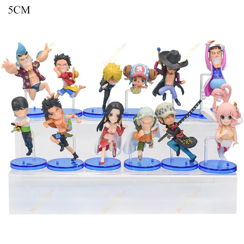 3-12pcs/set Anime One Piece Figure Luffy Zoro Sanji Ace Nami Shanks Q Ver.Straw Hat Action Figures Brook Usopp Buggy Model Toys - купить по