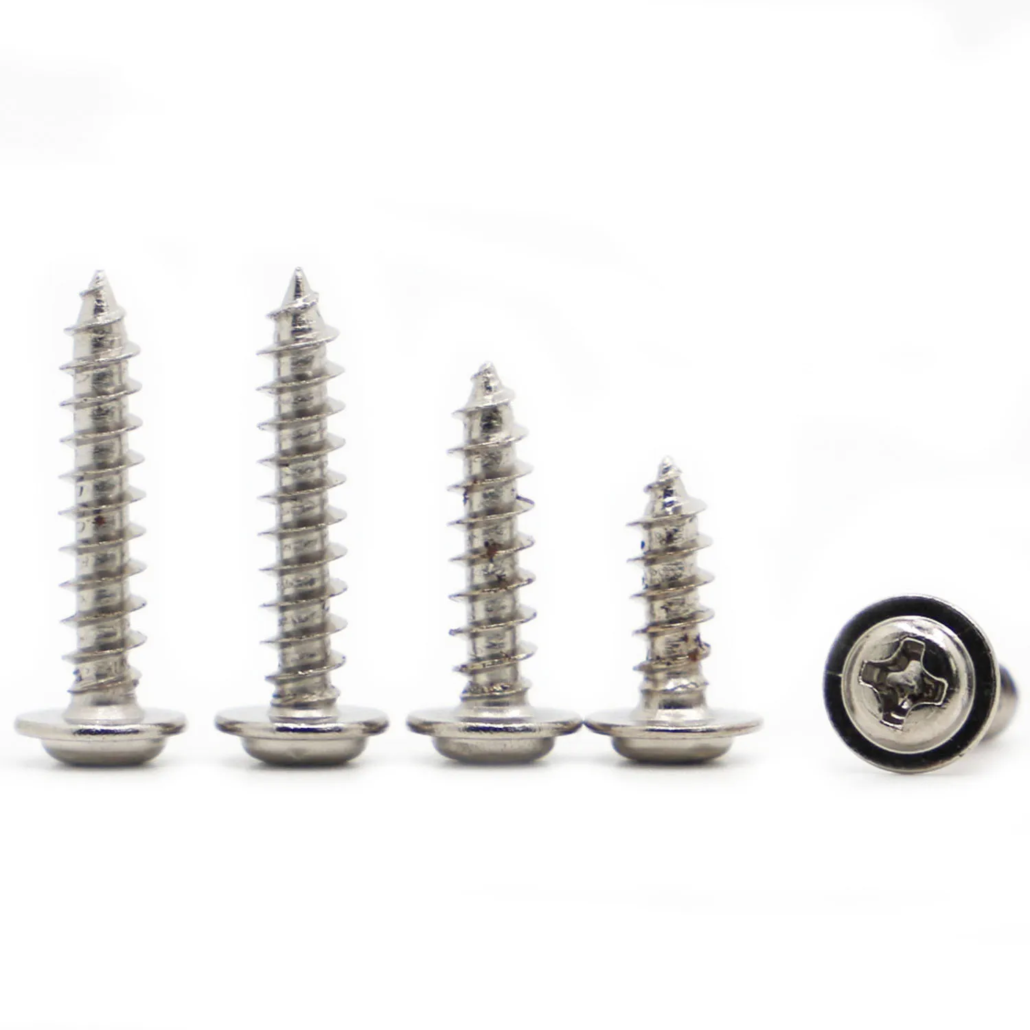 

PWA Nickel Plated Cross Pan Head Self Tapping Screw With Pad Round Head Tapping Screws M1.2 M1.4 M1.7 M2 M2.3 M2.6 M3 M3.5 M4