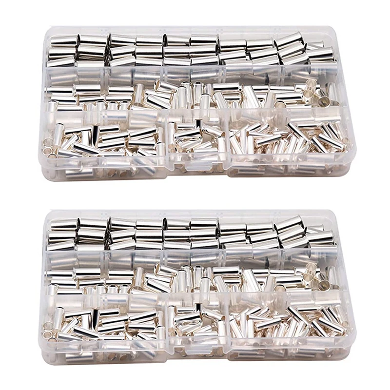 

Wire Copper Crimp Fitting Ferrules,AWG 4,6,8,10 Non Insulated Cable Housing Ferrule Pin Cord End Terminal Kit(480PCS)