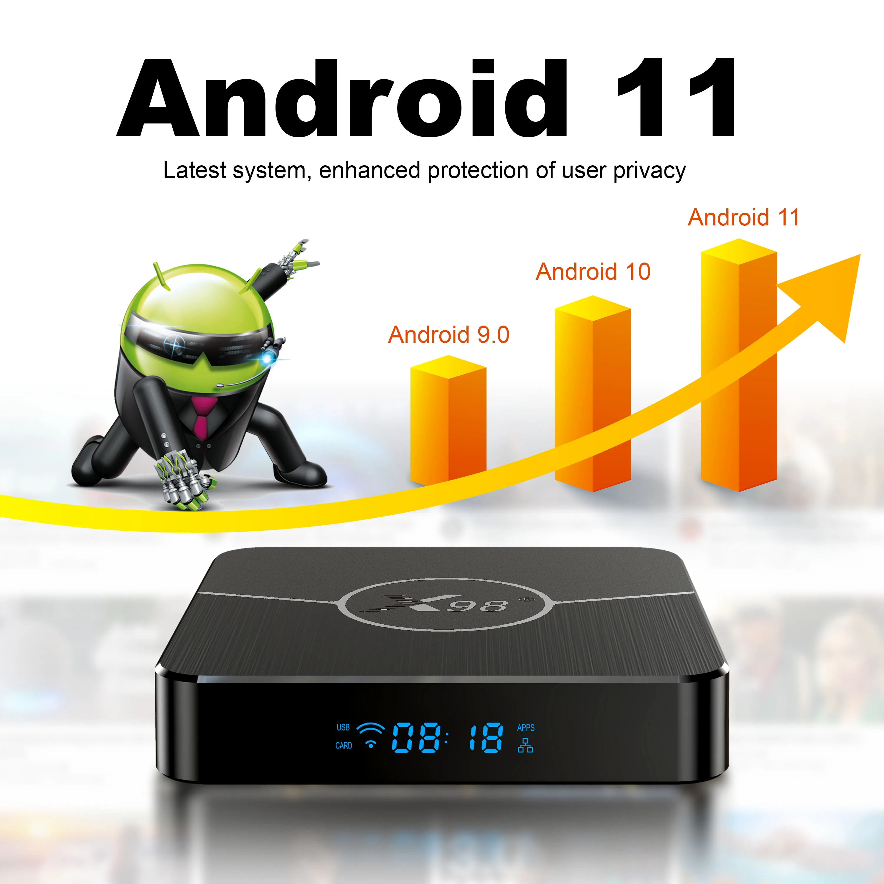 Free Shipping New Design X98 Plus Amlogic S905W2 Android 11 OS Dual Wifi BT Smart OTT TV Box Support Youtube Netflix iptv box |