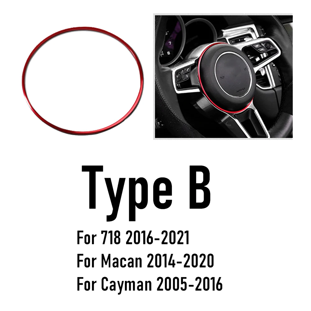

Украшение на руль автомобиля, кольцо-наклейка, Стайлинг для Porsche Cayenne Macan Panamera 718 911, аксессуары типа B
