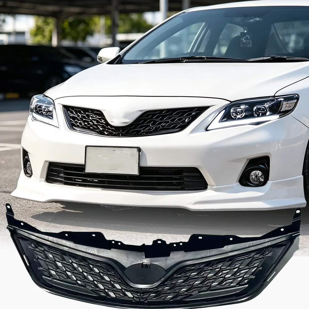 Фото Подходит для Toyota Corolla 10.5 поколения, модели 2010-2013 годов, передняя решетка радиатора, решетка из ABS-пластика. №4