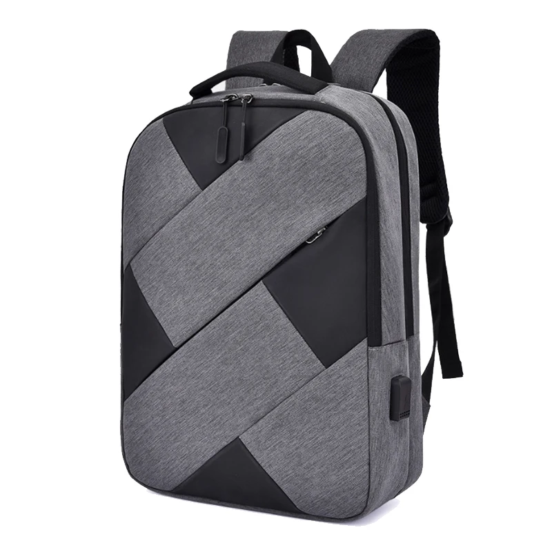 

2022 New Personality Panelled Backpack Usb-charging Fashion Knapsack Casual Large Capacity Rucksack for Men Breathable Packsack