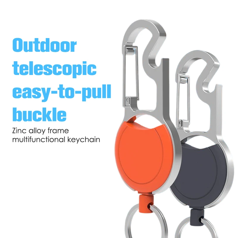 

Retractable Keychain Outdoor Multi-purpose Badge Reels Tactical Backpack Retractable Hooks Fishing Climbing Outing Useful Tools