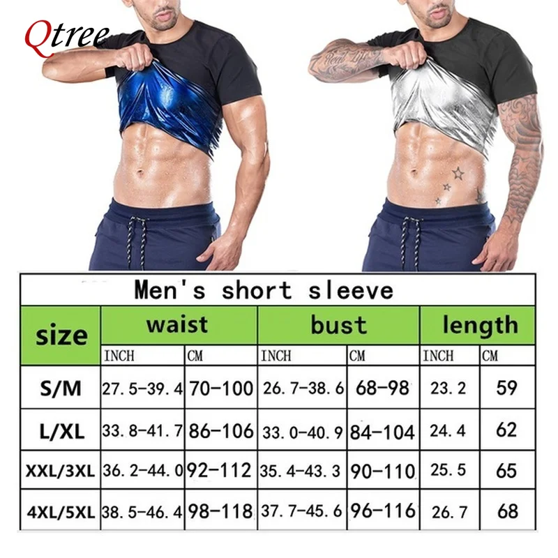 Mens Body Shaper Polymer Sweat Vest Waist Trainer Slimming Workout Shapewear Compression Weight Loss Fat Burning Sauna Suits